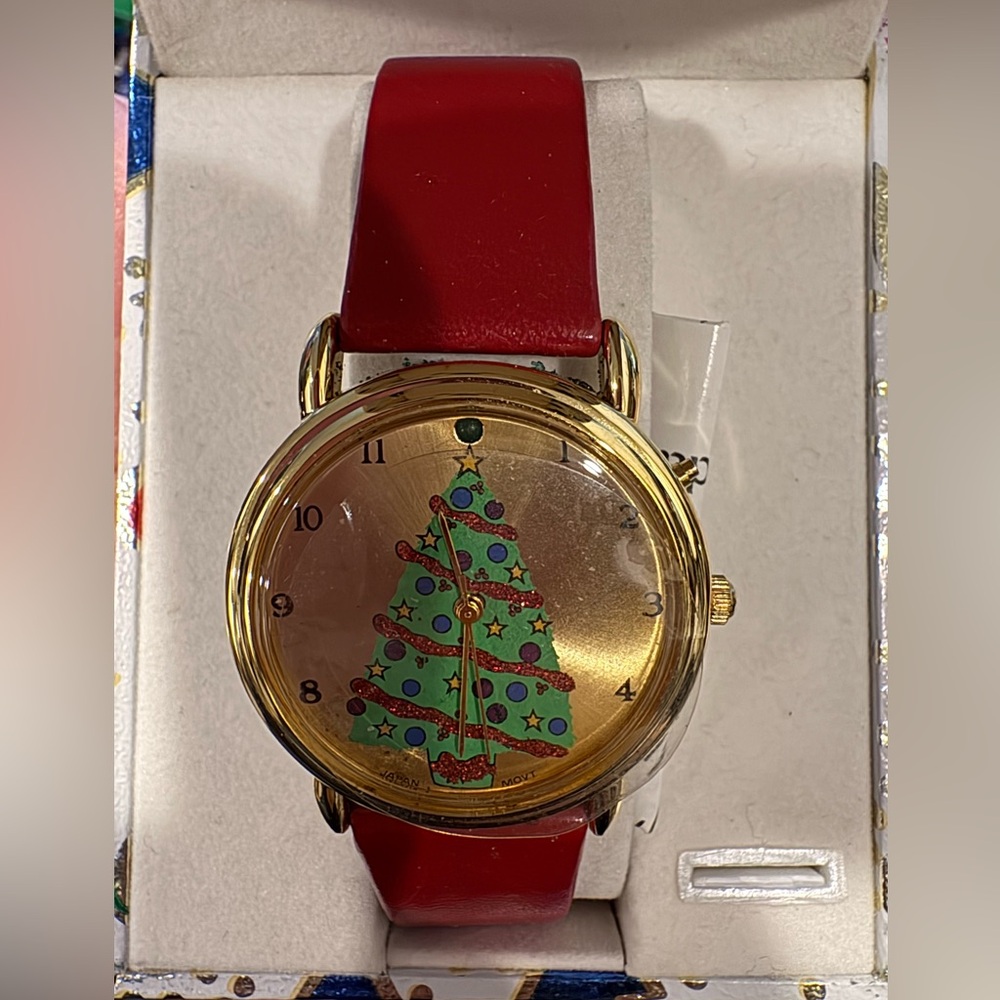 Christmas Tree Gold and Red Women's Watch